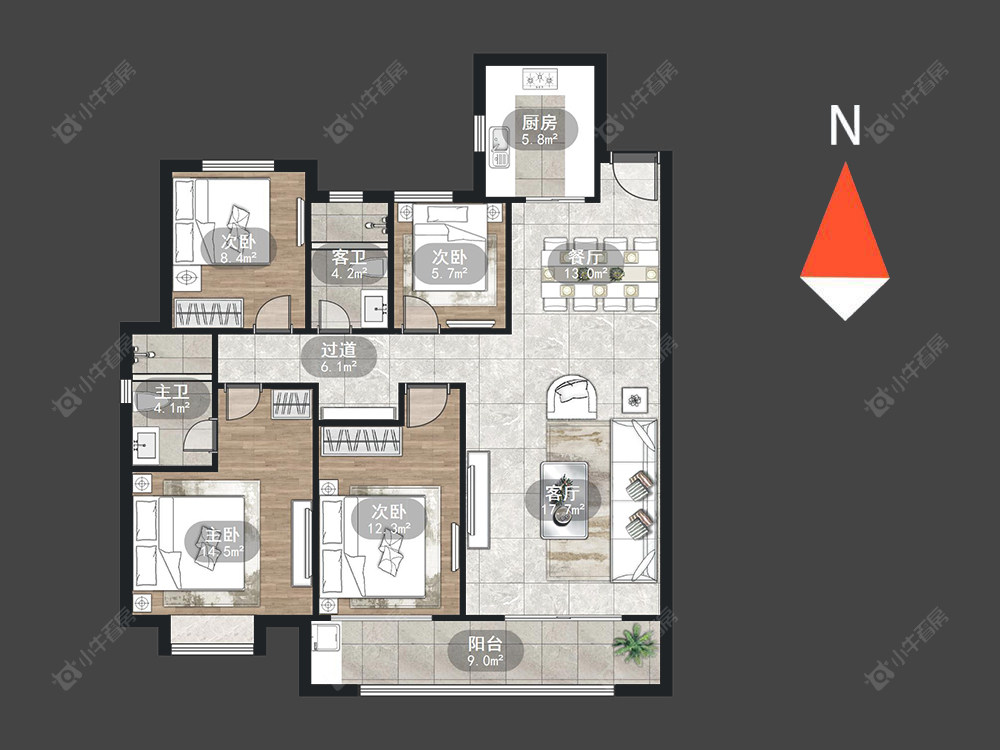 新城金樾房源户型图 常州新城金樾在售二手房源户型图_小牛看房