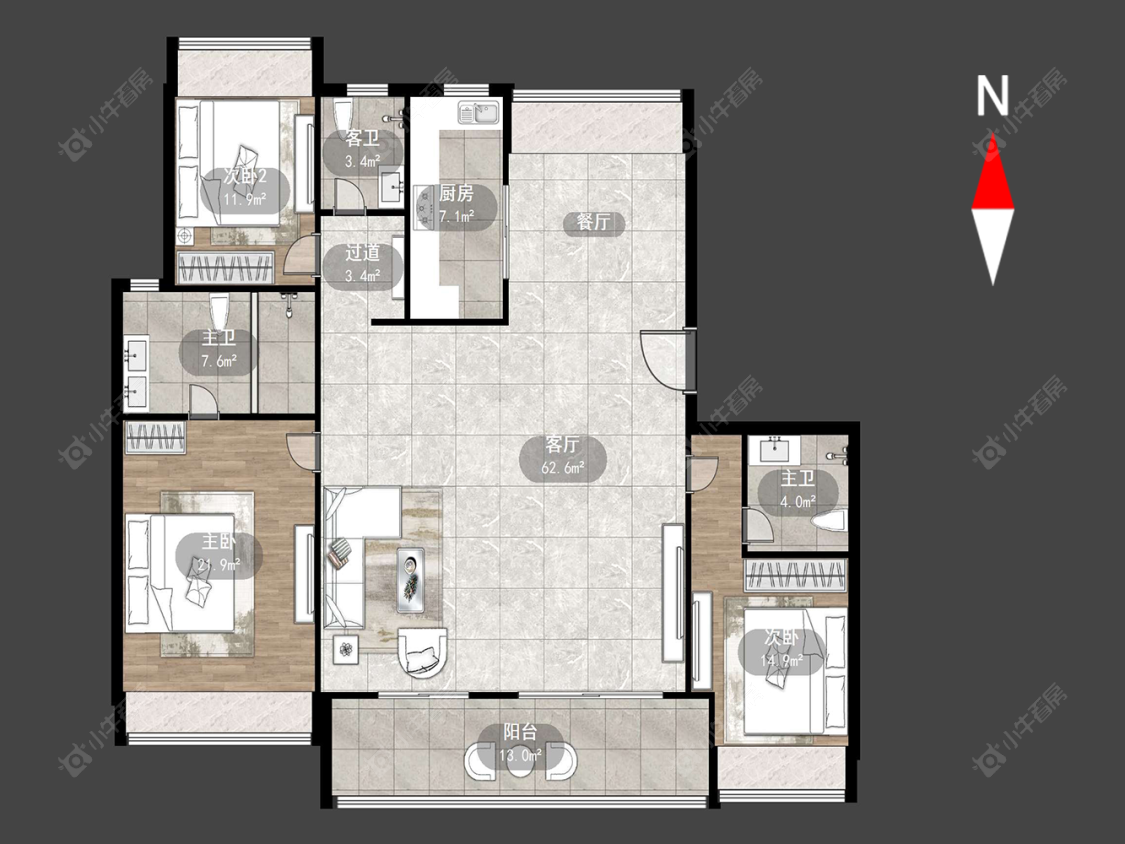 常州璟尚雅宸在售二手房源户型图_小牛看房