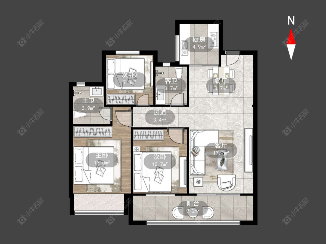 中梁金科启宸房源户型图 常州中梁金科启宸在售二手房源户型图_小牛看房