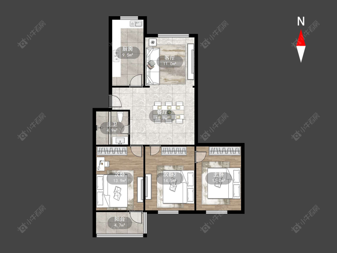 常州体育花苑在售二手房源户型图_小牛看房