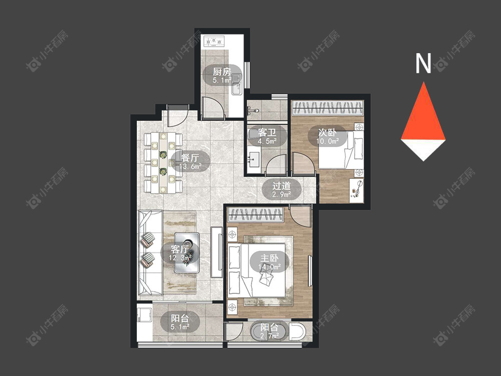 常州新瑞金苑在售二手房源户型图_小牛看房