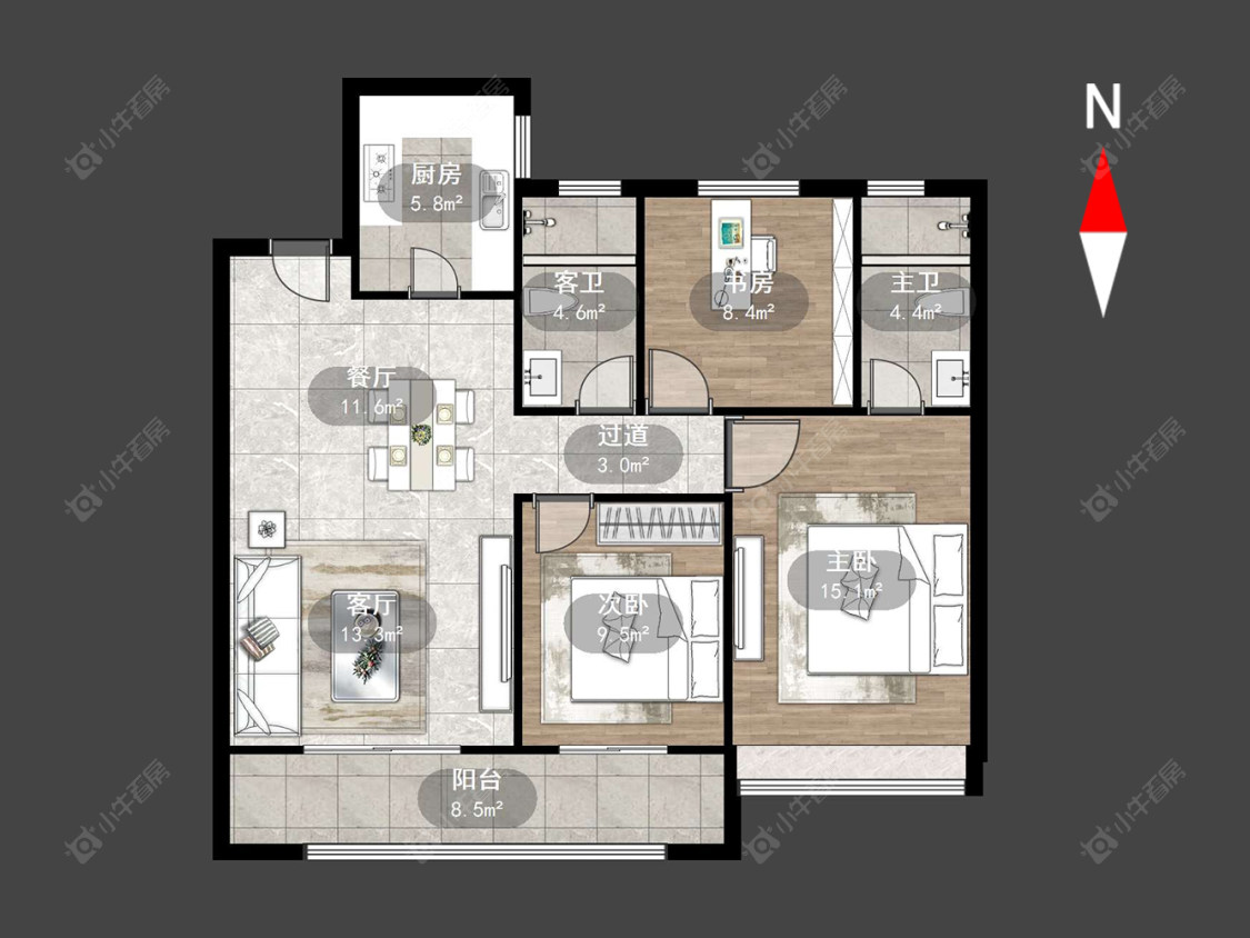 常州邹新花园D区在售二手房源户型图_小牛看房
