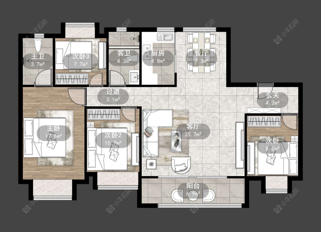 常州龙控公园道在售二手房源户型图_小牛看房