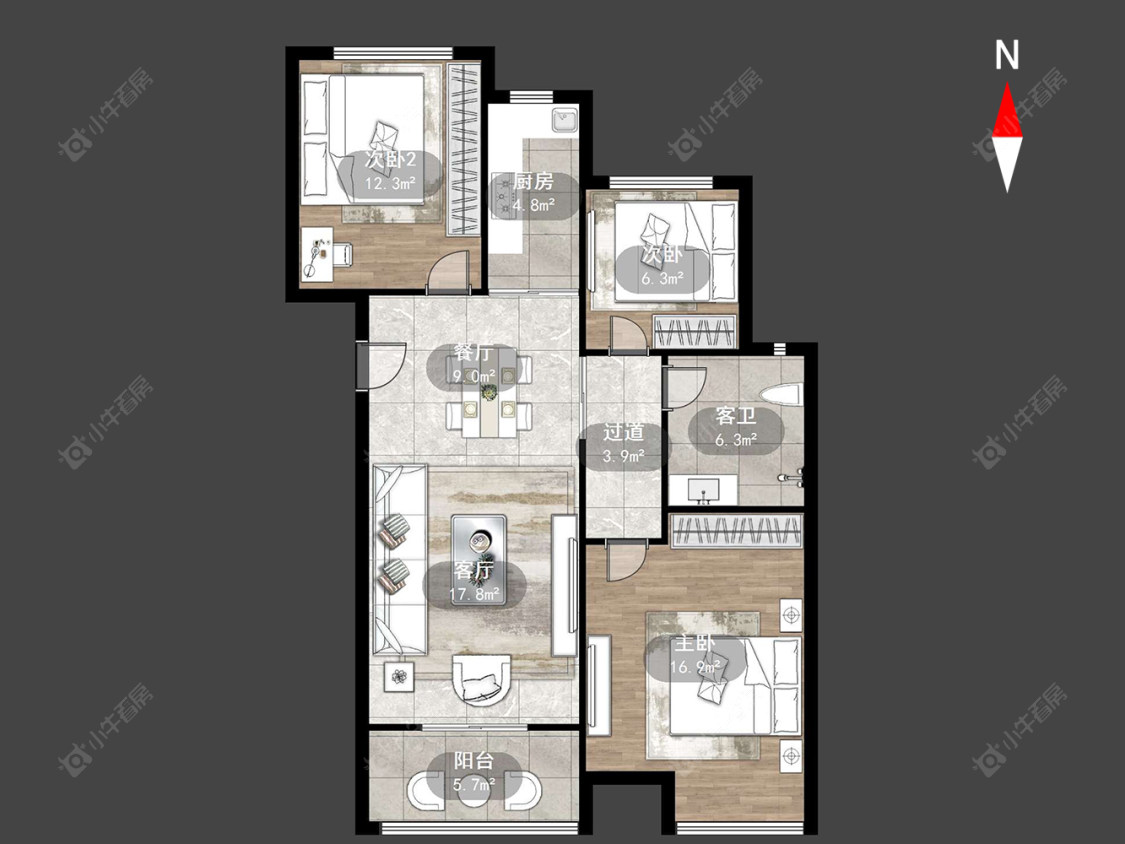 港龙新港城房源户型图 常州港龙新港城在售二手房源户型图_小牛看房