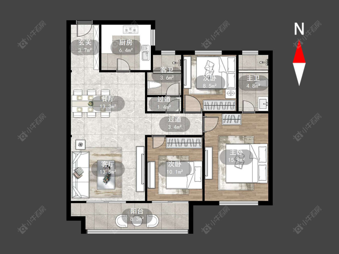 常州观湖名轩在售二手房源户型图_小牛看房