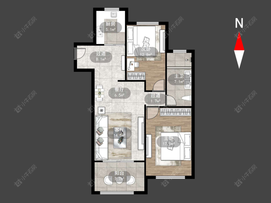 绿地世纪城二期房源户型图 常州绿地世纪城二期在售二手房源户型图_小牛看房