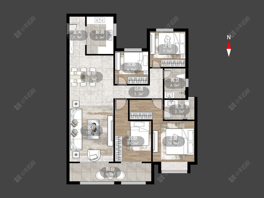 常州新城金郡(金坛)2区在售二手房源户型图_小牛看房