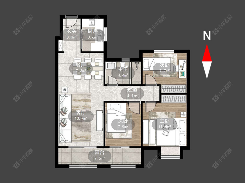 常州新城金樾在售二手房源户型图_小牛看房