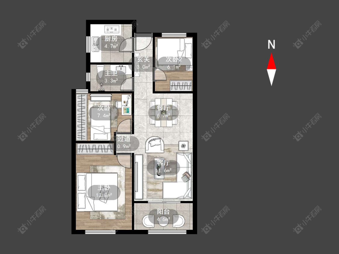 常州新城悠活城在售二手房源户型图_小牛看房