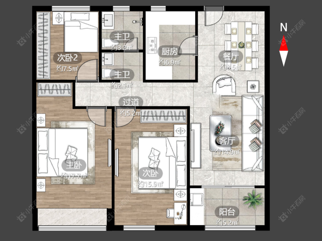 常州凤凰湖花园在售二手房源户型图_小牛看房