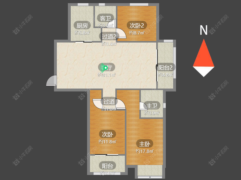 常州吾悦广场南区在售二手房源户型图_小牛看房