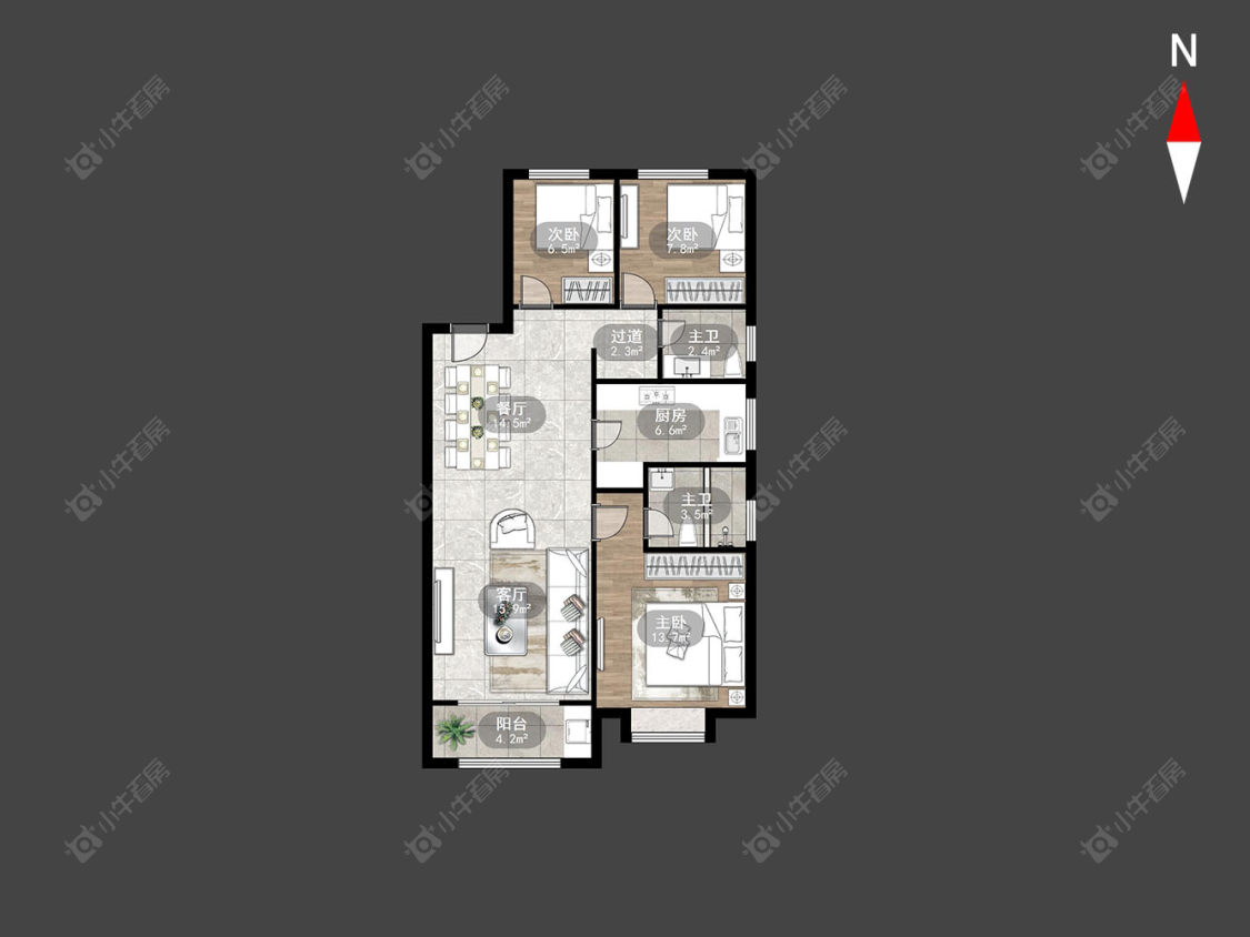 常州龙城金茂府东区在售二手房房源户型图_小牛看房