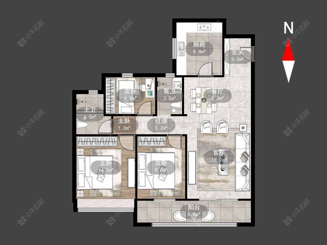 常州中梁前黄壹号院在售二手房源户型图_小牛看房