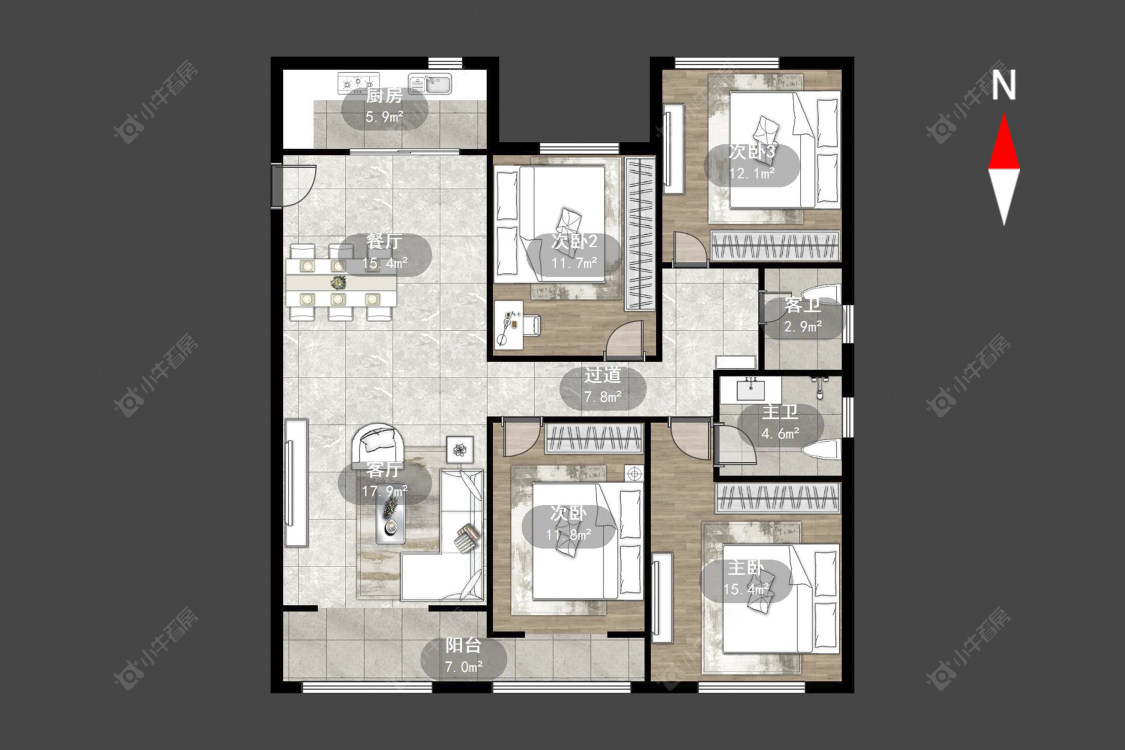 常州中梁首府壹号在售二手房源户型图_小牛看房