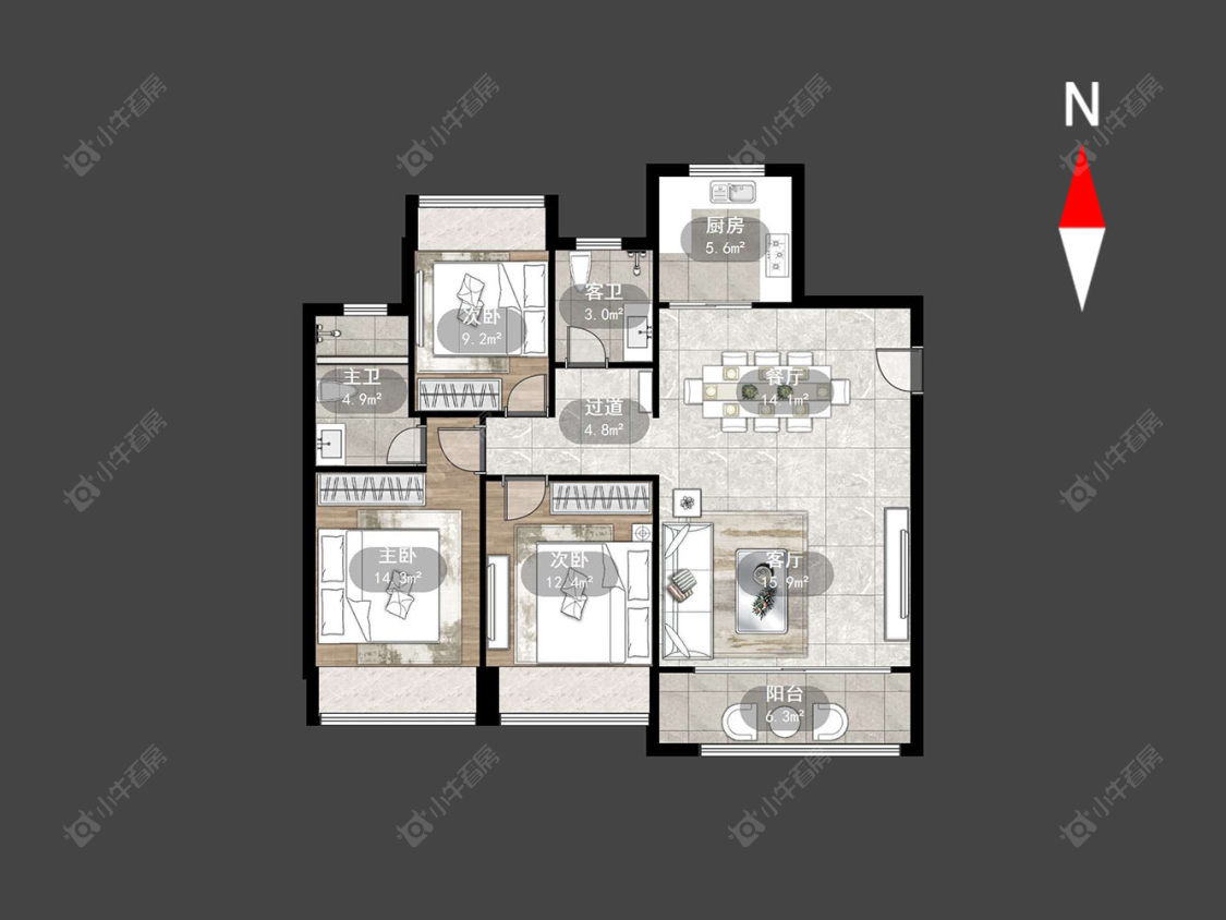 常州万科新都会在售二手房源户型图_小牛看房