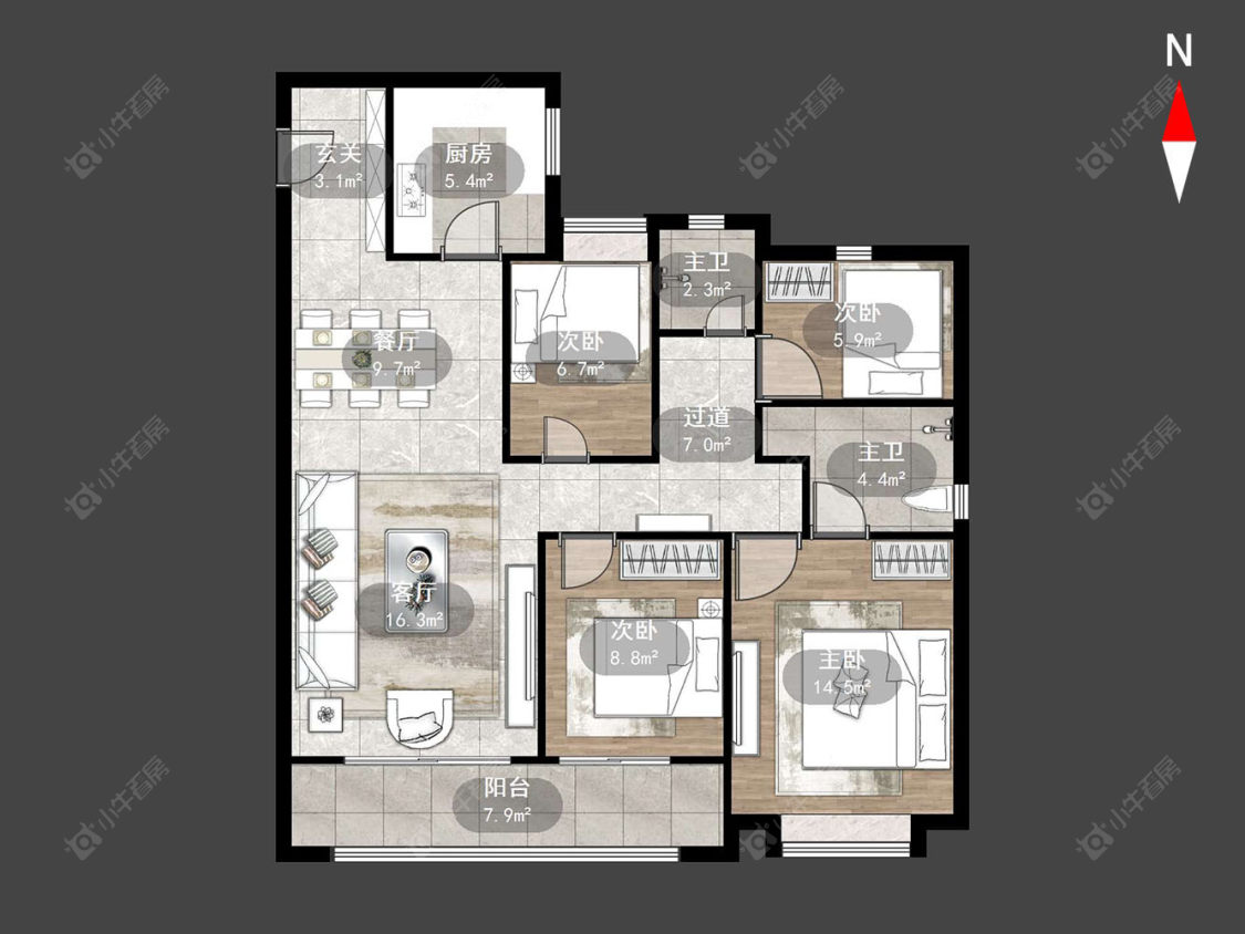 雅居乐路劲棠颂房源户型图 常州雅居乐路劲棠颂在售二手房源户型图_小牛看房