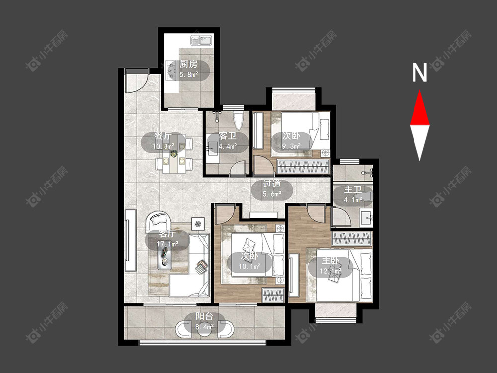新城金樾房源户型图 常州新城金樾在售二手房源户型图_小牛看房