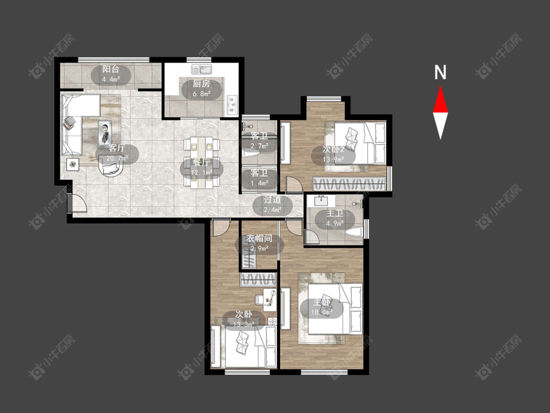 常州大名城西区二区在售二手房源户型图_小牛看房