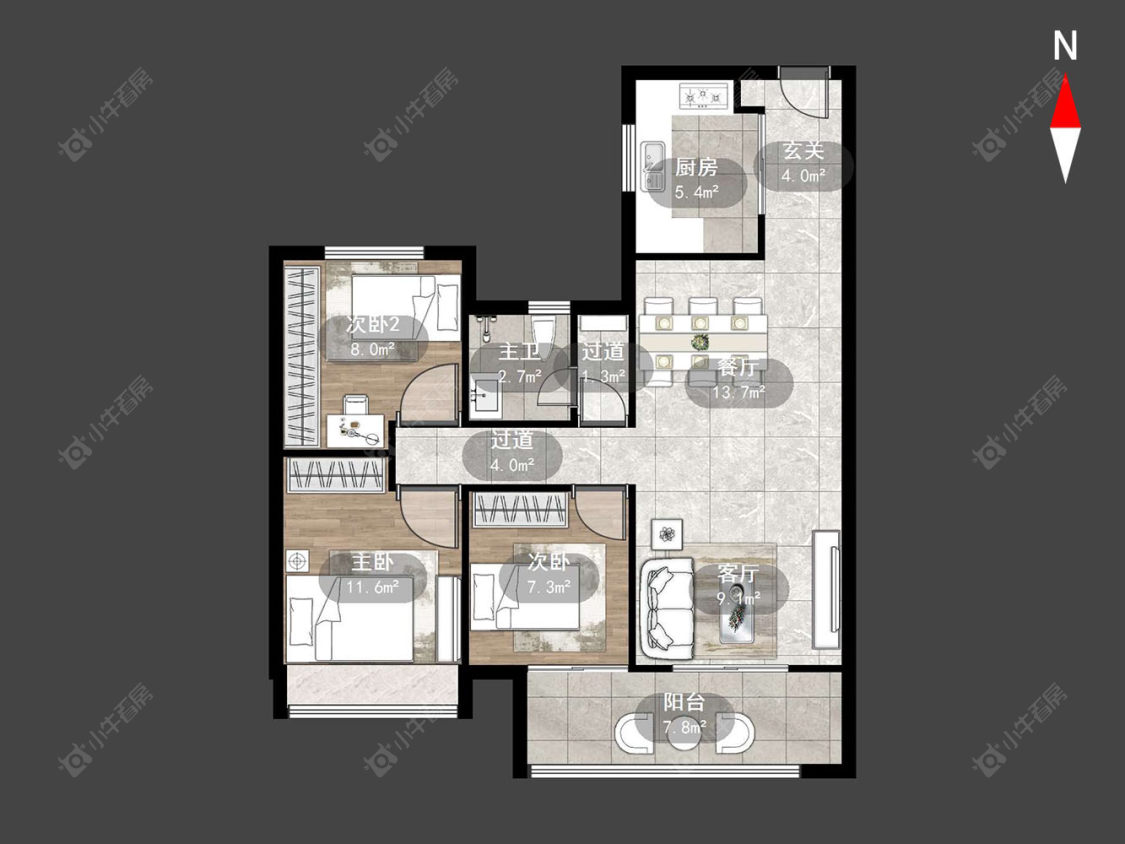 常州锦上香郡在售二手房源户型图_小牛看房