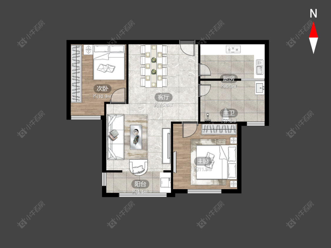 常州万水美兰城在售二手房源户型图_小牛看房