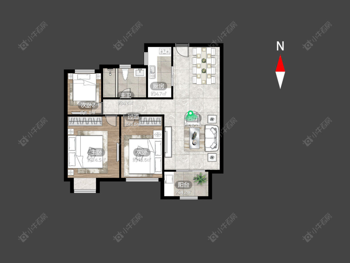 常州天润园在售二手房源户型图_小牛看房