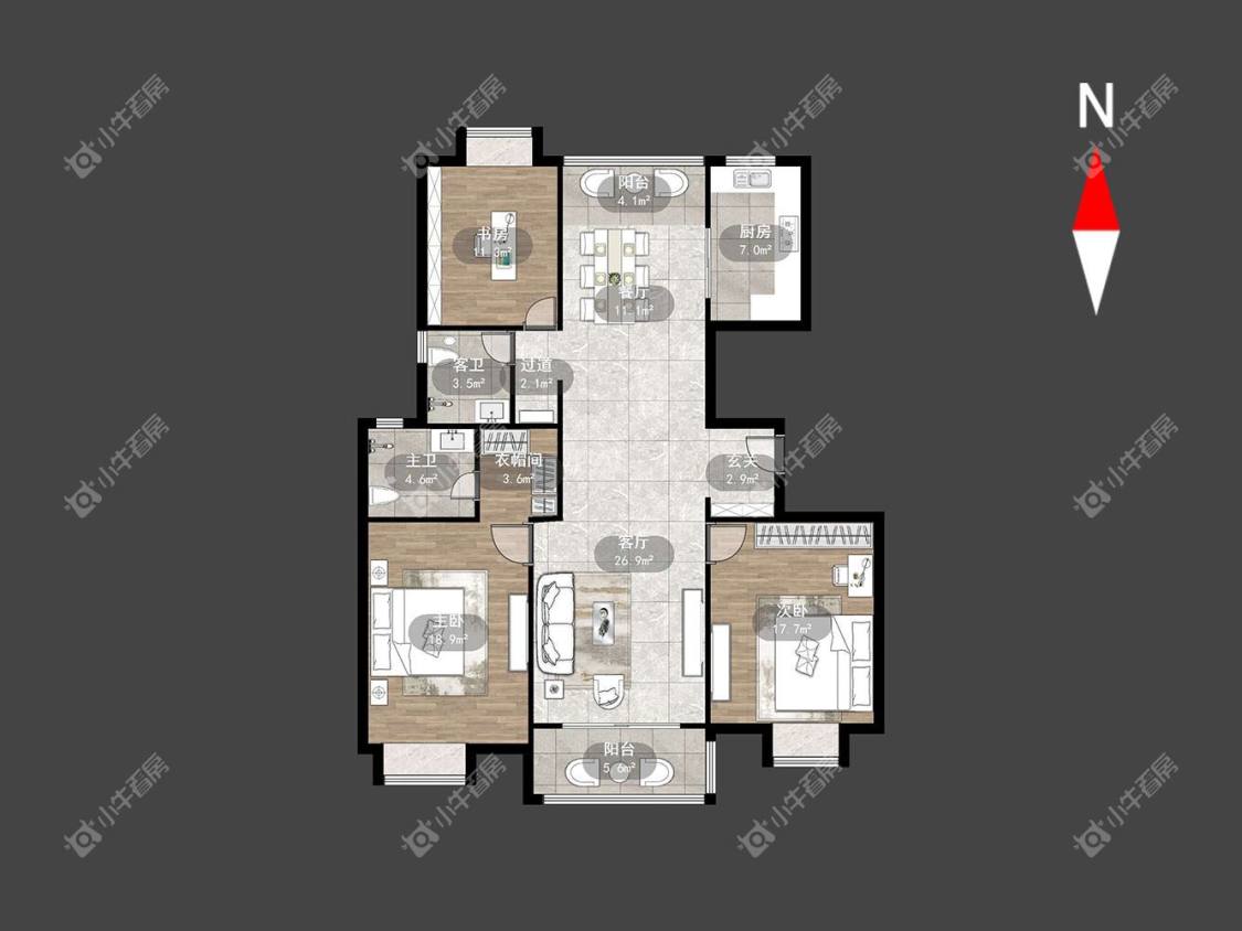 常州水木年华花园在租房源户型图_小牛看房