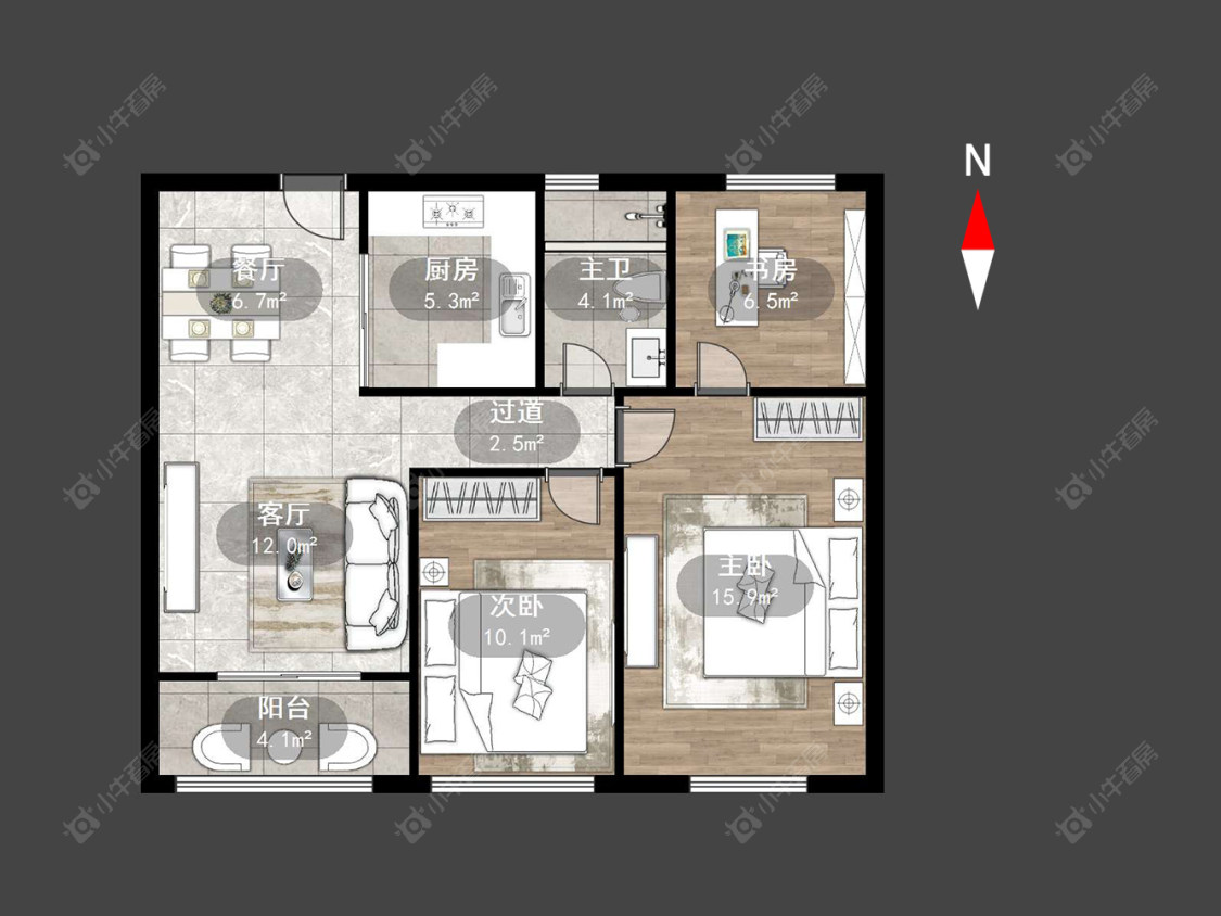 常州白马公馆在售二手房源户型图_小牛看房