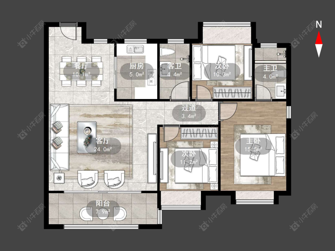 路劲誉湖湾房源户型图 常州路劲誉湖湾在售二手房源户型图_小牛看房