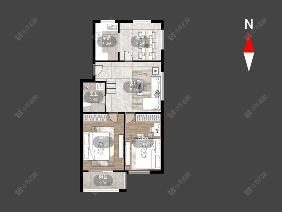 常州泰山三村在售二手房源户型图_小牛看房