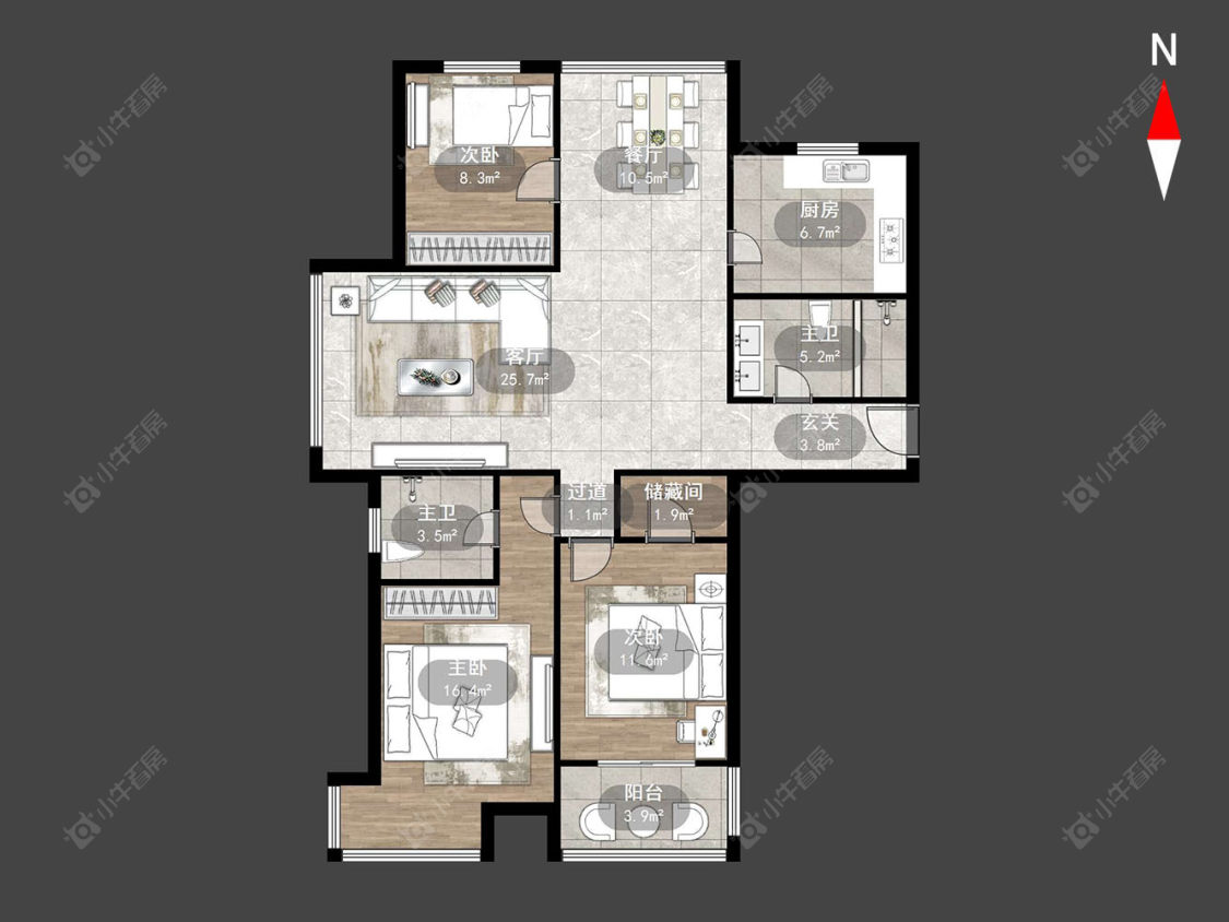 常州蓝天新苑在售二手房源户型图_小牛看房