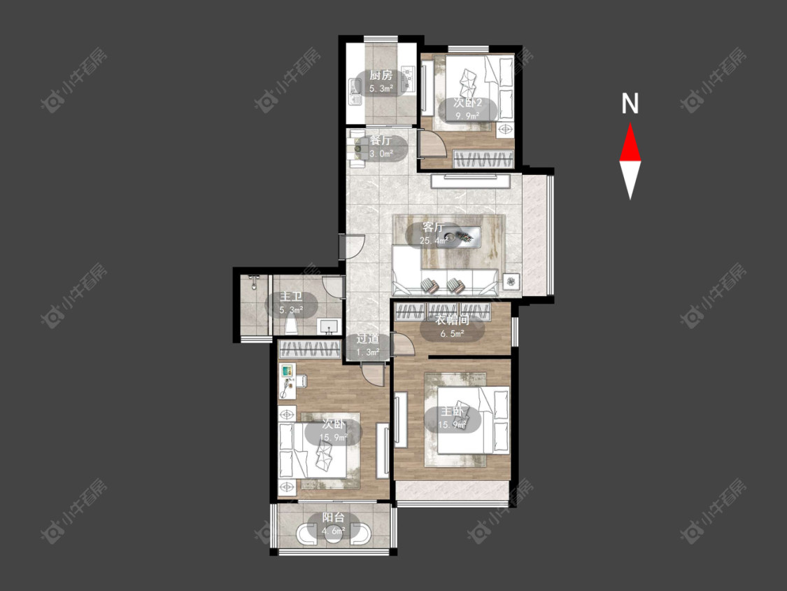 常州滨江明珠城东区在售二手房源户型图_小牛看房