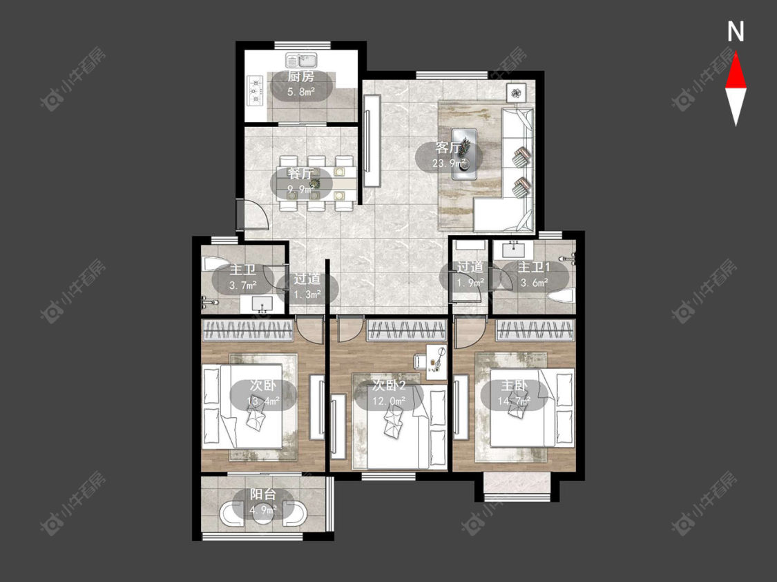 常州运河花园在售二手房源户型图_小牛看房