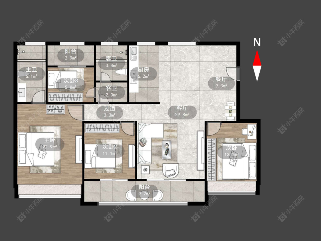 牡丹三江公馆房源户型图 常州牡丹三江公馆在售二手房源户型图_小牛看房