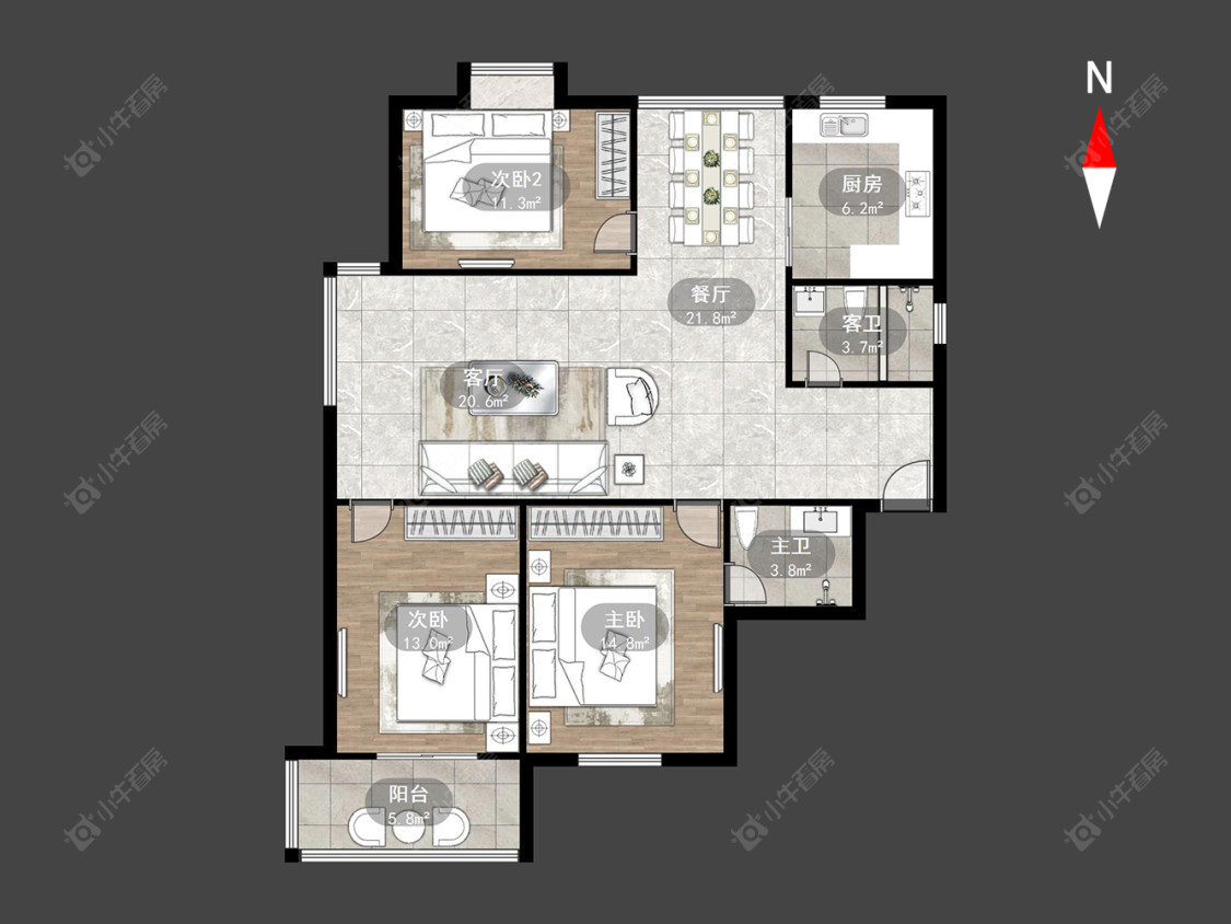 常州绿园爱舍南区在售二手房源户型图_小牛看房