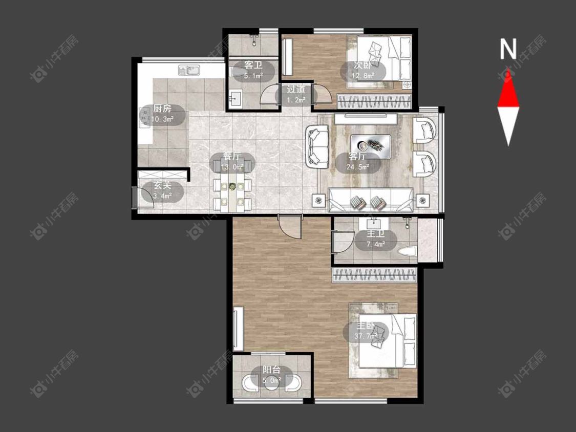 常州莱蒙城睿景公寓在售二手房源户型图_小牛看房