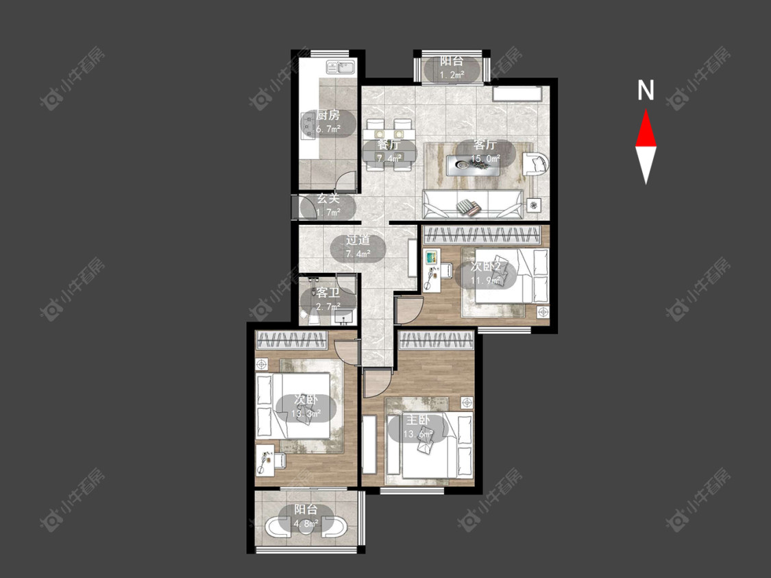 怡康花园房源户型图 常州怡康花园在售二手房源户型图_小牛看房