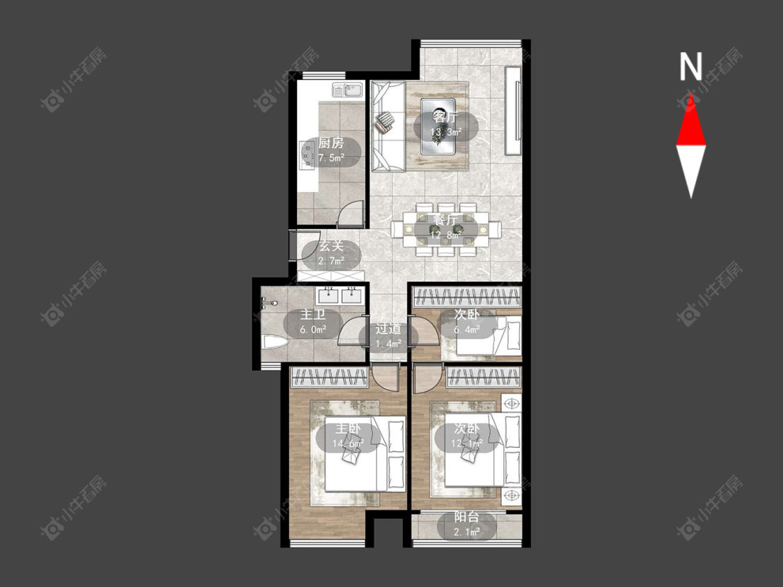 喜盈门花苑房源户型图 常州喜盈门花苑在售二手房源户型图_小牛看房