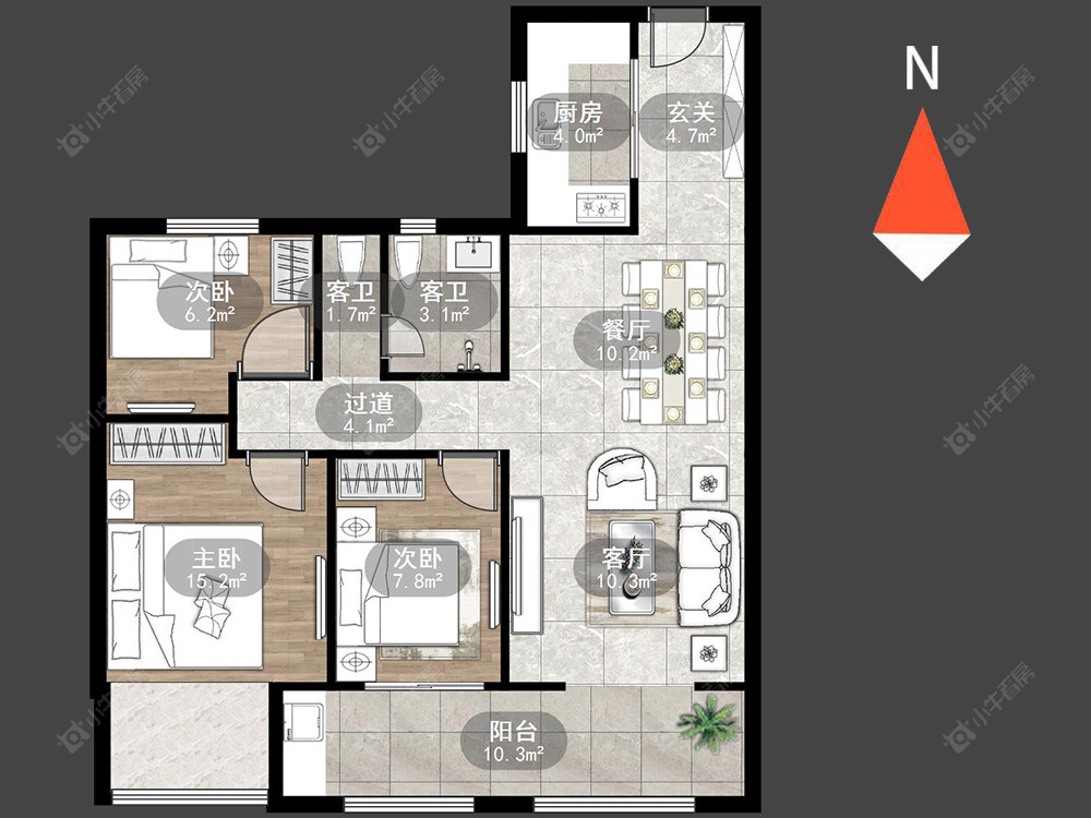 常州新城华宇悦隽公馆在售二手房源户型图_小牛看房