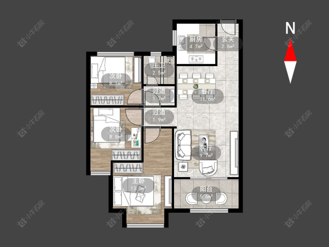 常州路劲城一期在售二手房源户型图_小牛看房