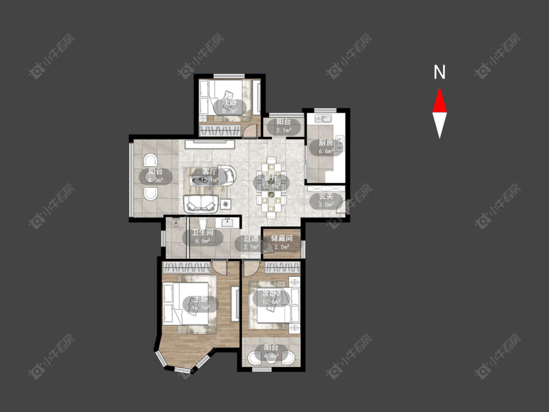常州美林湖水岸枫情在售二手房源户型图_小牛看房