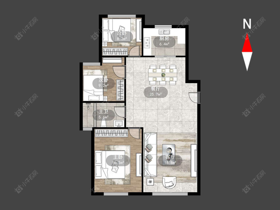 常州新城香溢澜桥二期在售二手房源户型图_小牛看房
