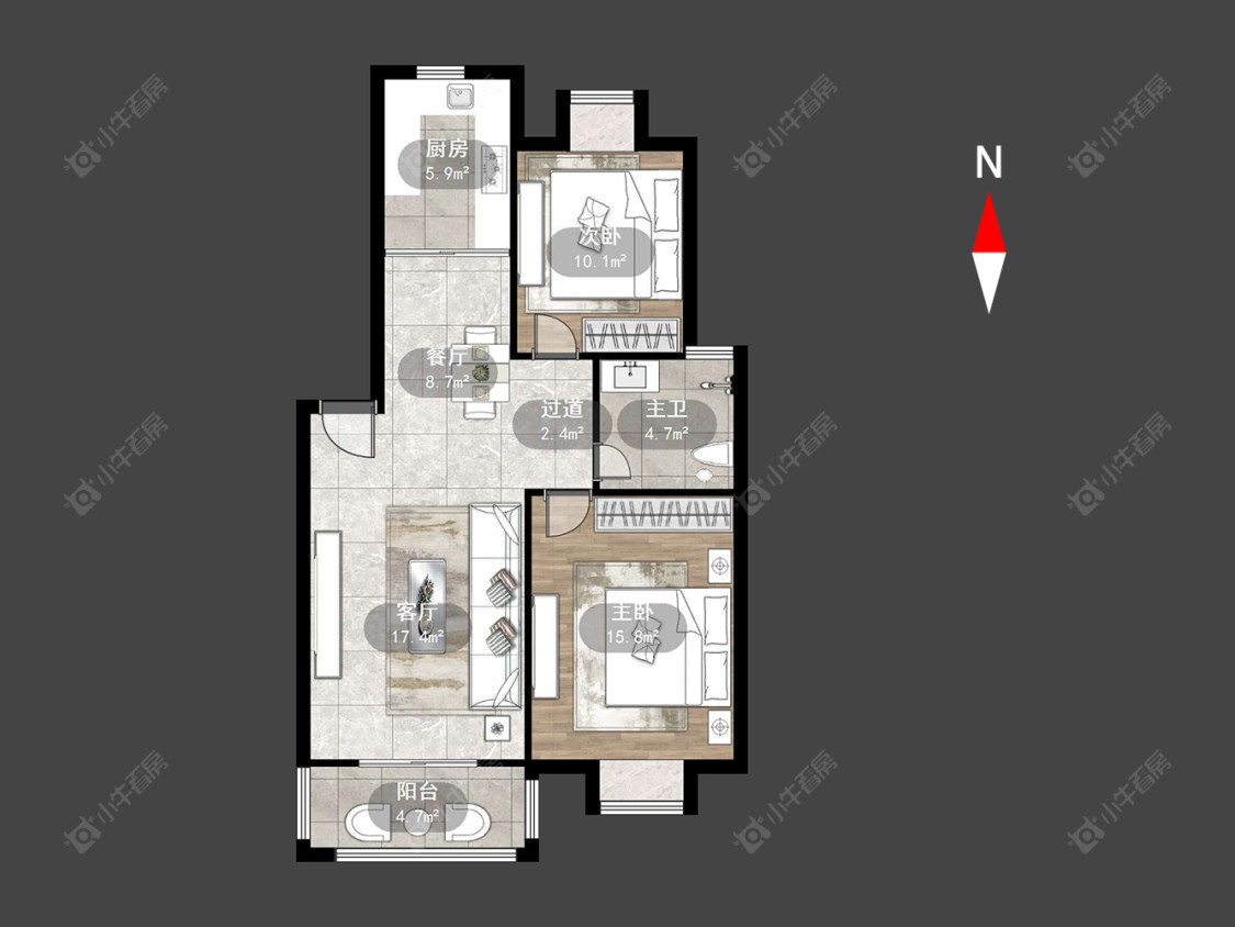常州太湖明珠苑北区在售二手房源户型图_小牛看房