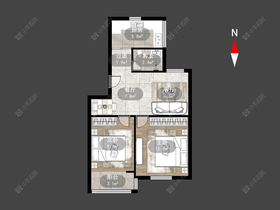 常州红梅西村在售二手房源户型图_小牛看房