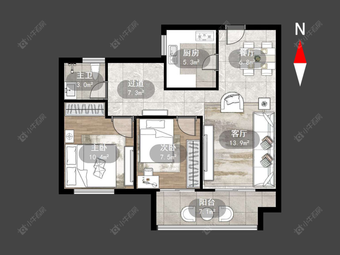 常州观湖名轩在售二手房源户型图_小牛看房