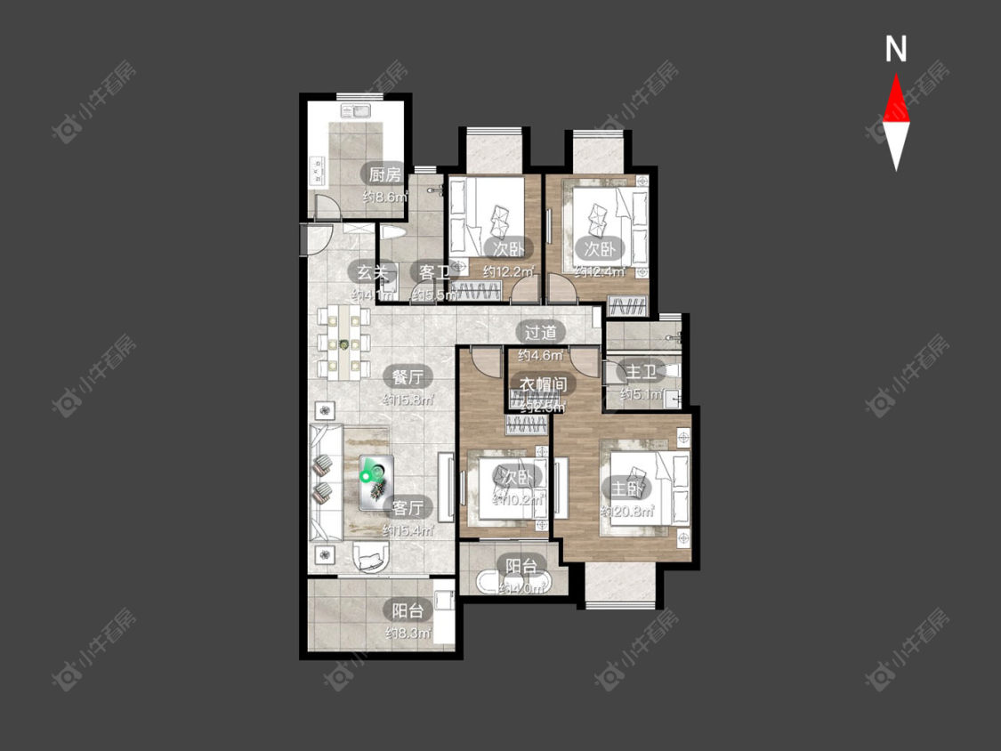 常州龙湖香醍时光在售二手房房源户型图_小牛看房