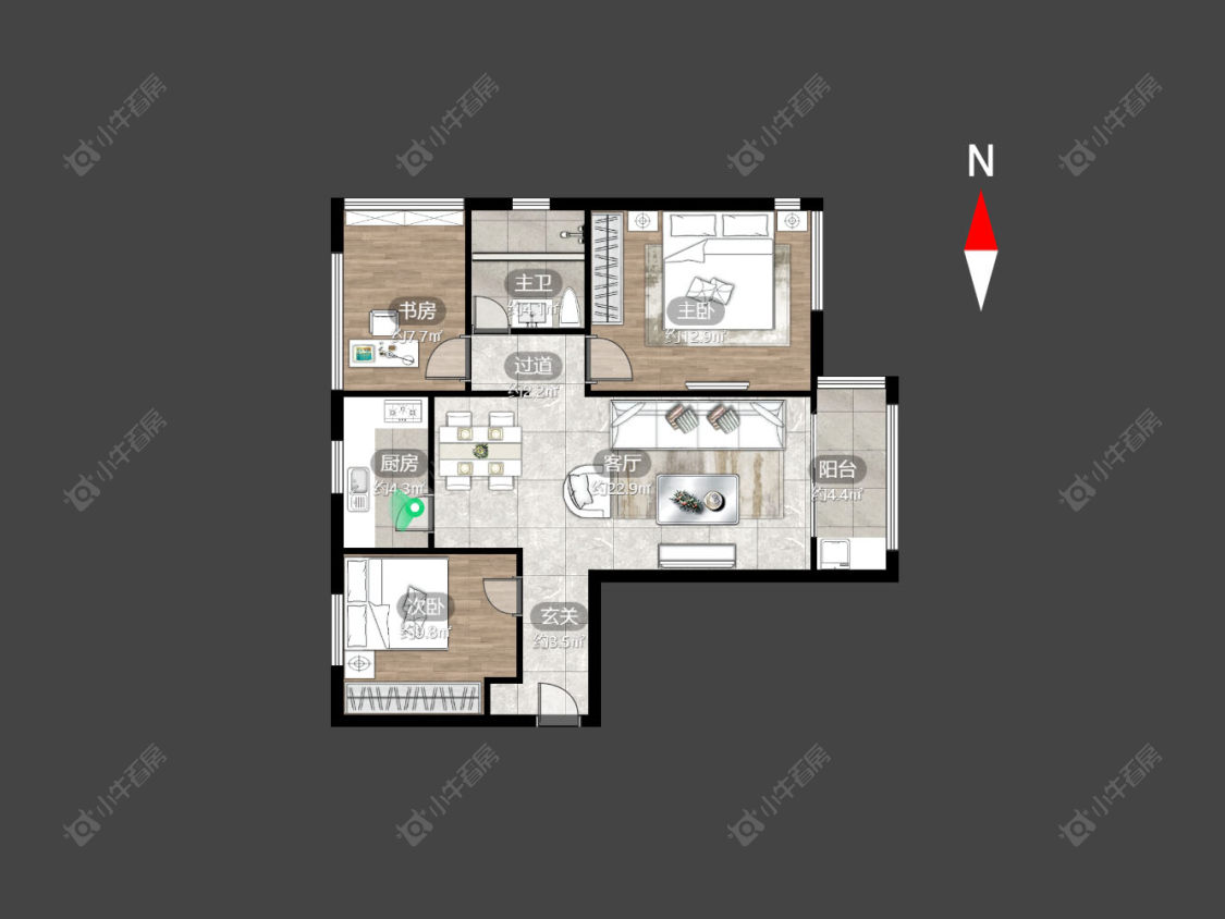常州凯纳华侨城在售二手房源户型图_小牛看房