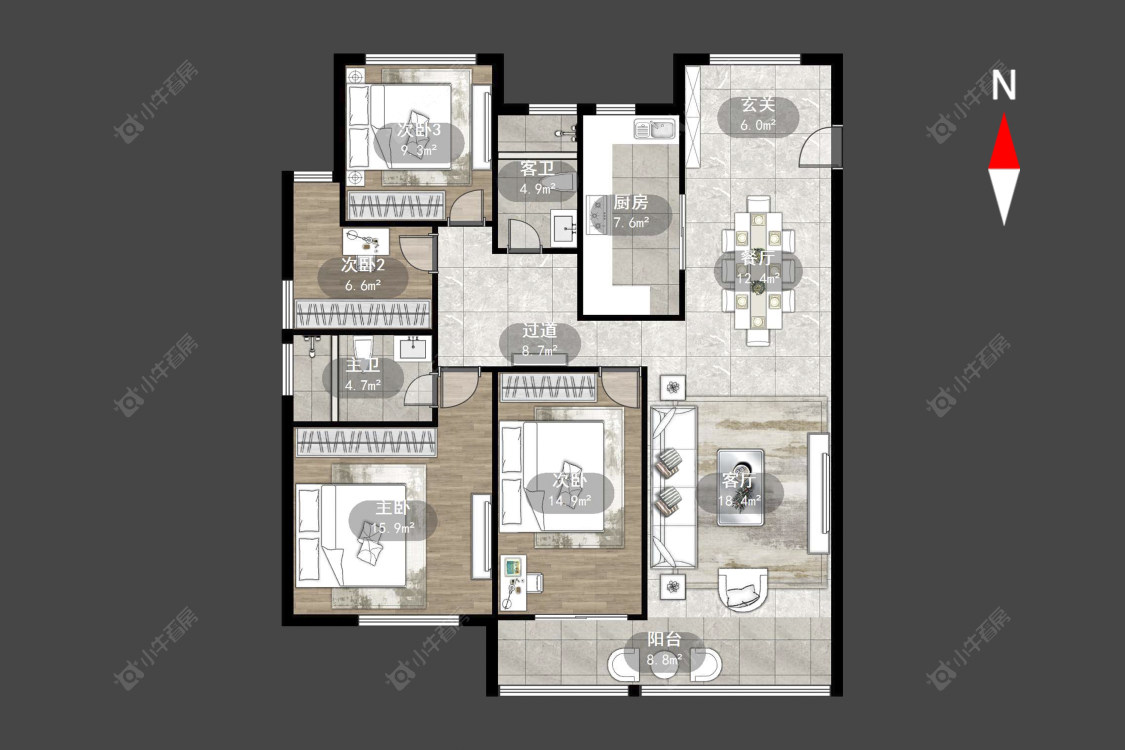 常州玉兰广场五期在售二手房源户型图_小牛看房