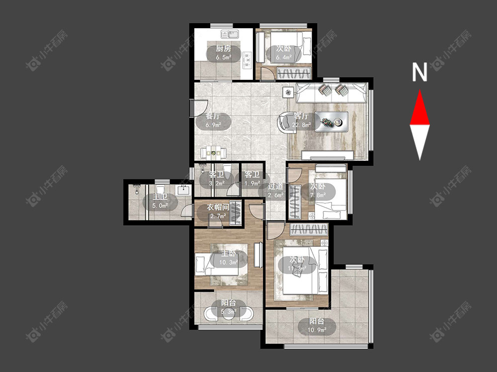 常州湖滨怡景在售二手房源户型图_小牛看房