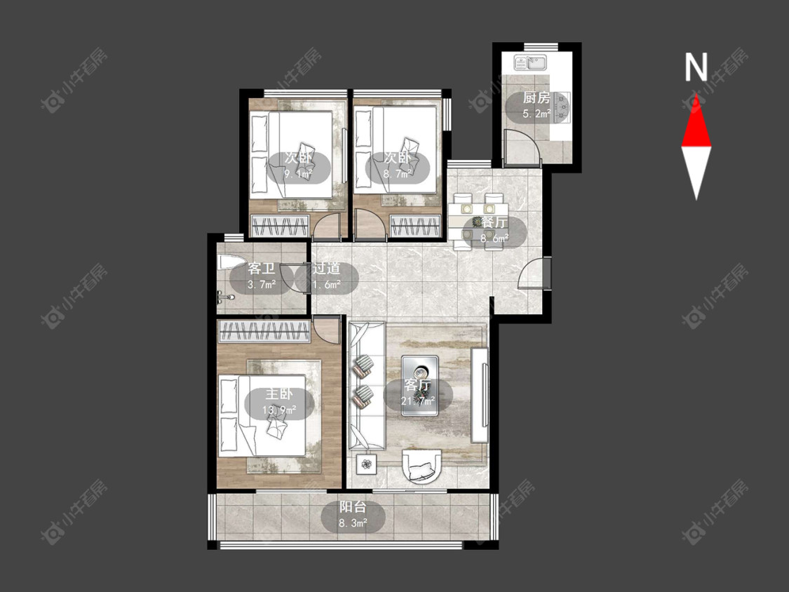 常州花园西郡在售二手房源户型图_小牛看房