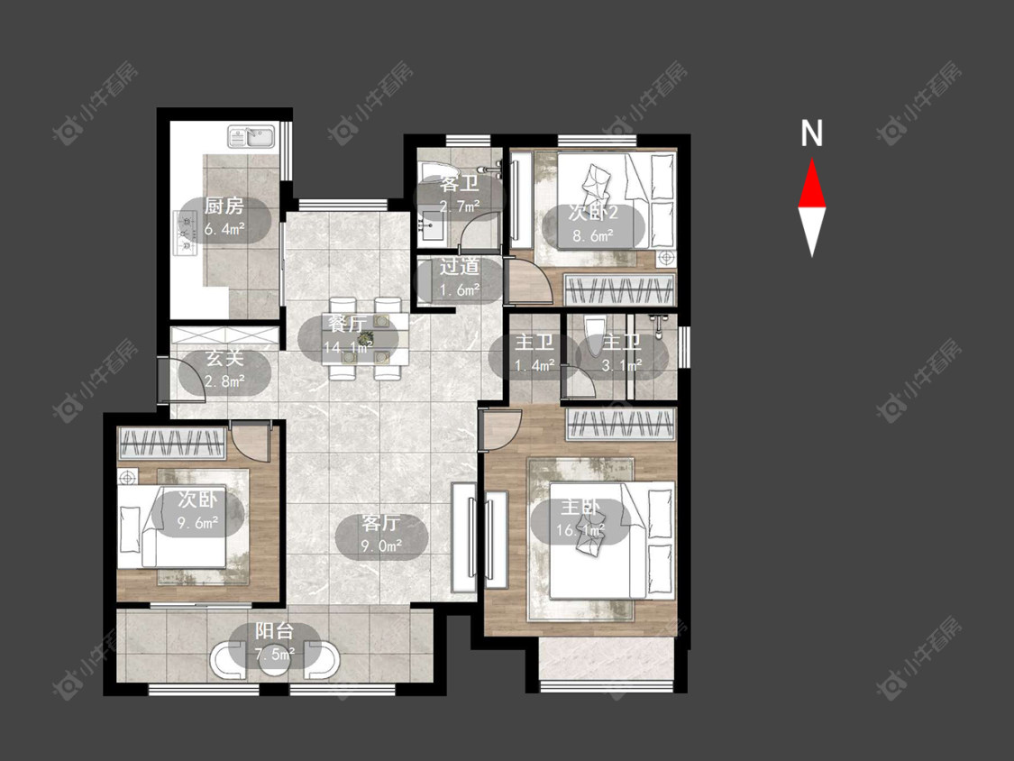 常州光樾华庭在售二手房源户型图_小牛看房